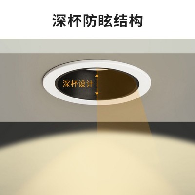 全光谱筒灯防眩筒灯led嵌入式家用客厅天花灯筒灯中山灯具批发  1件图3