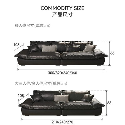 工厂定制小户型直排科技布客厅沙发 磨砂布羽绒超坐深宽帆船沙发 1套图5