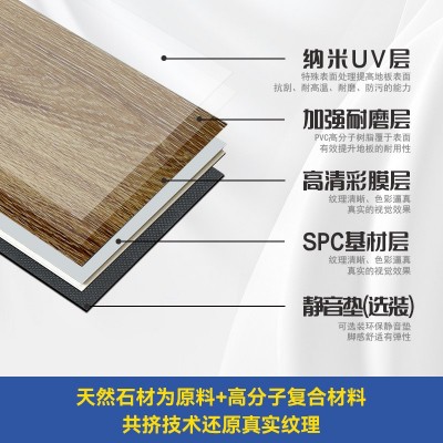 SPC石塑锁扣地板5mm仿大理石纹全新料卡扣式石晶翻新改造耐磨防水      2平方米图4