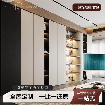一门到顶分段式免拉手衣柜家用卧室组装小户型轻奢成品组合衣橱图2