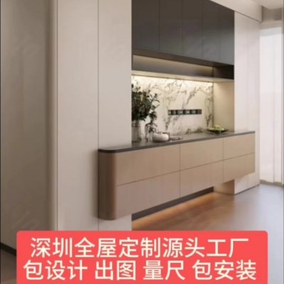 深圳全屋定制衣柜现代简约极简餐边柜深圳定做家具深圳源头工厂 1平方图3