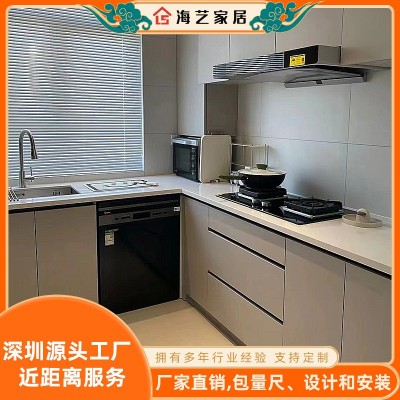 深圳全屋定 制厨柜整体橱柜现代简约厨房橱柜多层实木板深圳工厂 5平方图2