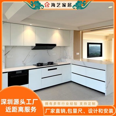 深圳全屋厨柜整体定 制现代简约厨房爱格板PET肤感多层实木板橱柜 5平方图3