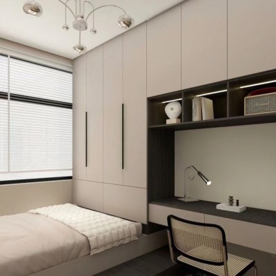 深圳东莞全屋定制黑暗系厨房橱柜卧室衣柜衣帽间书桌一体整体家具    1平方米图2
