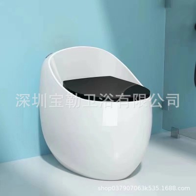 创意蛋圆形马桶虹吸式坐便器卫生间防堵防臭小户型坐便器地排墙排     1套图2