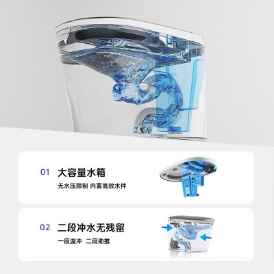 鹅卵形智能马桶语音控制泡沫盾超漩虹吸防臭防堵冲水智能坐便器     5个图3