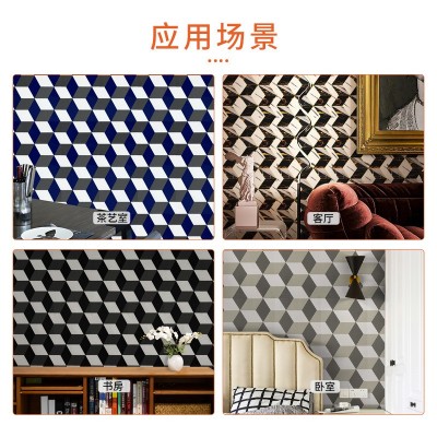 出租房电视背景墙改造3d立体几何墙贴泡沫墙纸加厚自粘壁纸批发     45块图2