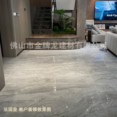 佛山瓷砖900*1800金丝通体大理石岩板客厅悬空背景酒店护墙板瓷砖   2片图3