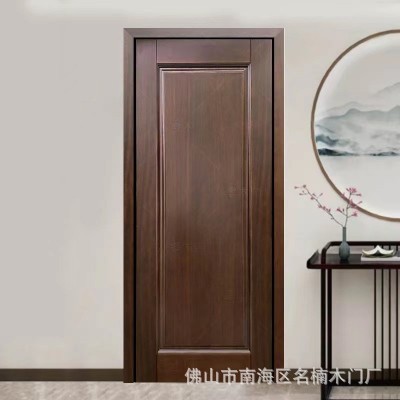 新中式胡桃木原木入户门室内卧室房间门卫生间厨房木门实木整套门    1套图2