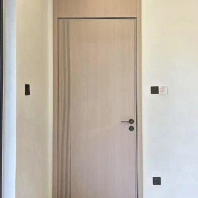 简约入户实木门复合烤漆房间卧室平开门定制家用市内多层板木门   1套图5