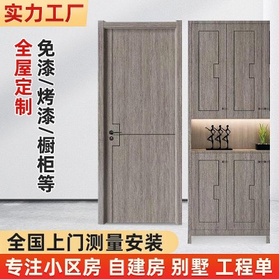 厂家供应室内门酒店隔音房间门工程家装木门 免漆隐形实木卧室门1套图3