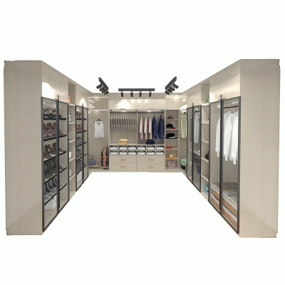 定制衣柜转角推拉门衣帽间整体卧室轻奢家装全屋家具定做金属家具    1平方米图5