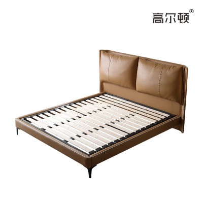 皮艺床主卧佛山家具软包床头高级感仙女床真皮床双人头层牛皮床     1套图5