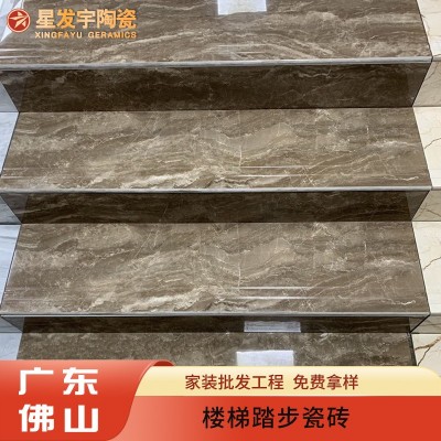 佛山别墅一体式大理石瓷砖室内楼梯踏步瓷砖简约防滑梯级砖地板砖   1块图4