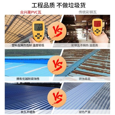 塑料瓦工程款3.0㎜生产车间屋顶塑钢瓦墙板养殖场PVC瓦源头工厂     2平方米图2