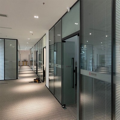 办公室玻璃隔断墙铝合金百叶隔断墙办公隔断厂房医院屏风高隔断墙图2