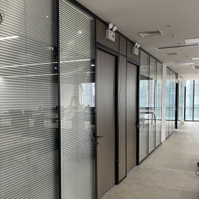 玻璃隔断墙铝合金百叶隔断墙办公隔断厂房医院屏风办公室高 隔断墙图2