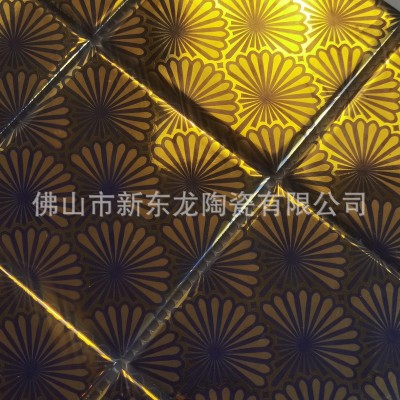 厂家97陶瓷电镀马赛克金色电视背景墙KTV吧台内墙酒店大堂装修瓷  1片图4