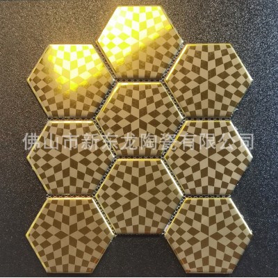 佛山厂家直销平面/高低六角立体艺术陶瓷马赛克玄关背景墙瓷砖    1片图4