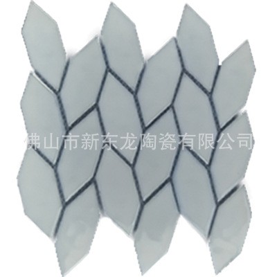 网红墨绿色瓷砖北欧现代树叶陶瓷菱形马赛克餐厅厨房卫生间内墙砖    1片图2