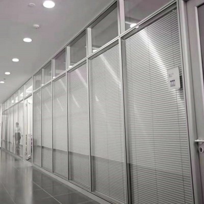 香港办公室玻璃隔断隔墙高隔间 百叶钢化玻璃钢铝双玻百叶隔断      1平方米图4