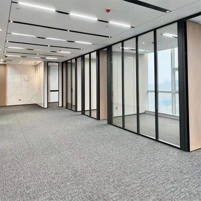工厂批发办公室玻璃隔断 活动隔断百叶铝合金高隔断 玻璃高隔断墙    1平方米图2