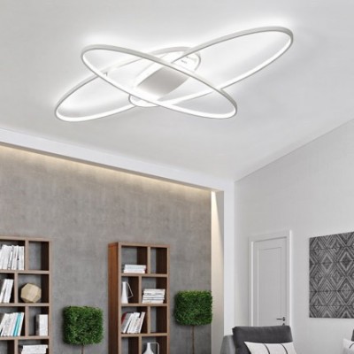 现代简约家用个性卧室灯创意椭圆卧室书房客厅灯具北欧LED吸顶灯    1个图3