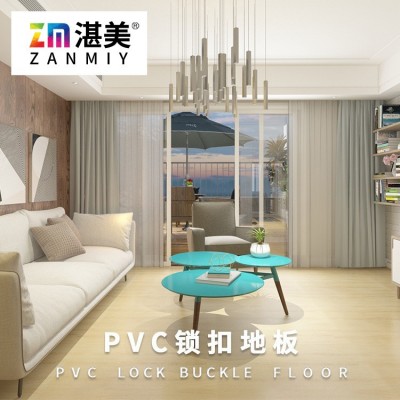 厂家pvc地板木纹锁扣地板4.2mm防火SPC地板家用毯纹石塑锁扣地板     1平方图3