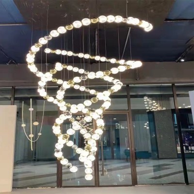 法式珍珠球形灯后现代轻奢客厅灯餐厅设计师装饰楼梯卧室项链吊灯    1件图3