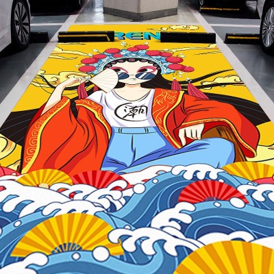 工厂定制商场装饰涂鸦地贴加厚斜纹防滑地贴PVC自粘防水地板贴 1块图2