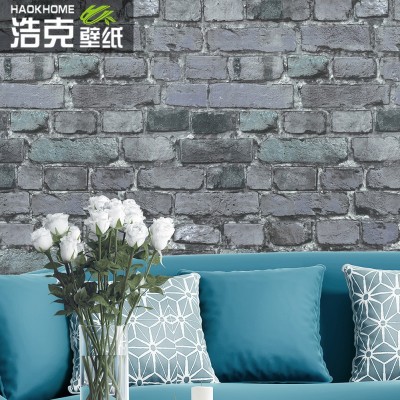浩克墙纸复古怀旧3D立体仿真砖墙文化石咖啡厅餐厅背景墙砖纹壁纸 1卷图4