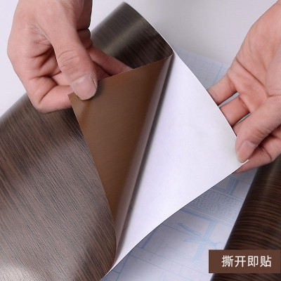 木纹壁纸墙纸自粘防水防潮门贴桌面仿木翻新贴纸装饰墙壁图案简约  1卷图3