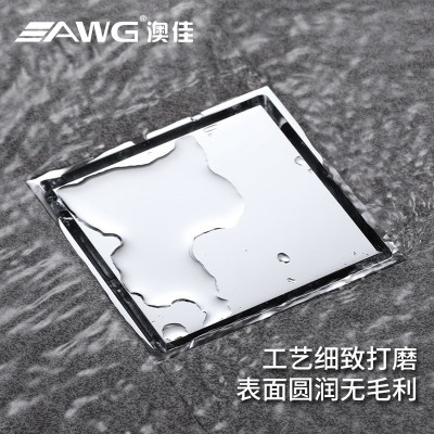 全铜防臭加厚地漏卫生间阳台隐形可镶砖两用防反水洗衣机地漏  1件图3