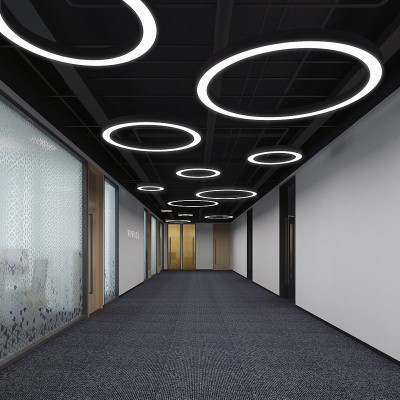 圆形圆环吊灯LED创意个性办公室店铺大堂工业风圆圈工程环形吊灯   1个图3