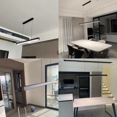 北欧餐厅吊灯长条一字led创意室内饭厅吧台现代简约氛围办公灯具   1套图4