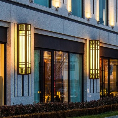 led户外中式楼盘外墙仿云石壁灯现代酒店小区别墅室外走廊照明灯  1套图4