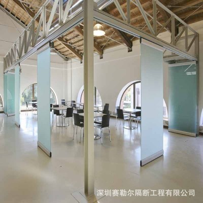 酒店铝合金无框钢化玻璃隔断墙办公室全景全开落地隐型门边折叠门   1平方米图3