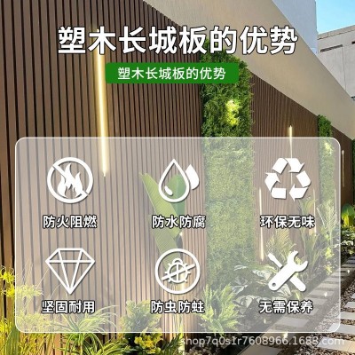成都二代共挤长城板户外塑木墙板凹凸型防腐防水庭院围栏格栅外墙图2