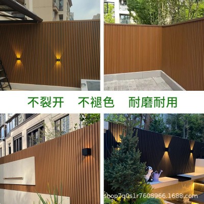 成都二代共挤长城板户外塑木墙板凹凸型防腐防水庭院围栏格栅外墙图4