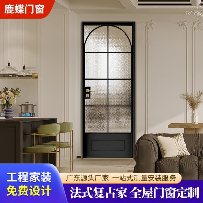 法式极简复古门海棠花玻璃平开门厨房卫生间浴室阳台折叠门推拉门