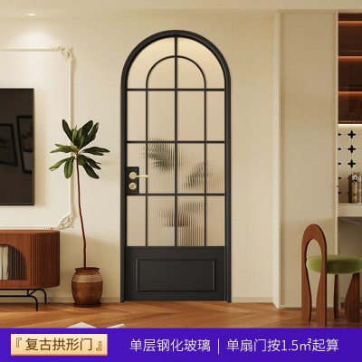 法式极简复古门海棠花玻璃平开门厨房卫生间浴室阳台折叠门推拉门图9