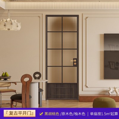 法式极简复古门海棠花玻璃平开门厨房卫生间浴室阳台折叠门推拉门图8