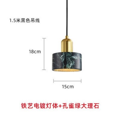北欧轻奢黄铜大理石吊灯后现代简约创意餐厅吧台灯卧室床头小吊灯图7