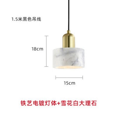 北欧轻奢黄铜大理石吊灯后现代简约创意餐厅吧台灯卧室床头小吊灯图5