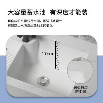 厂家直供卫生间阳台家用带孔台下洗衣盆陶瓷一体洗手盆洗脸盆图4