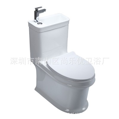 O帕卫浴 批发节水带洗手盆抽水马桶 创意坐便器 洗手池一体座便器图5