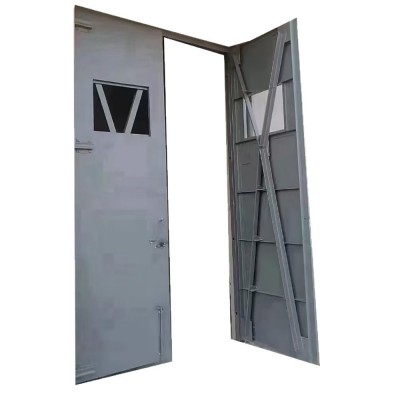 定制工厂钢大门物流仓储钢大门工厂厂房库房用钢制大门车间平开门图5