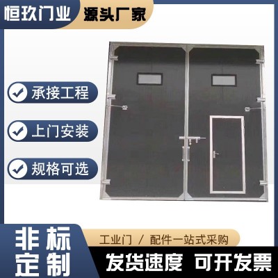 定制车间平开钢板门保温工业门工业平移门厂房平开门仓库密闭门图2