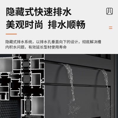 上海家装断桥铝门窗纱窗一体108内外平框平开窗隔音窗铝合金门窗图3